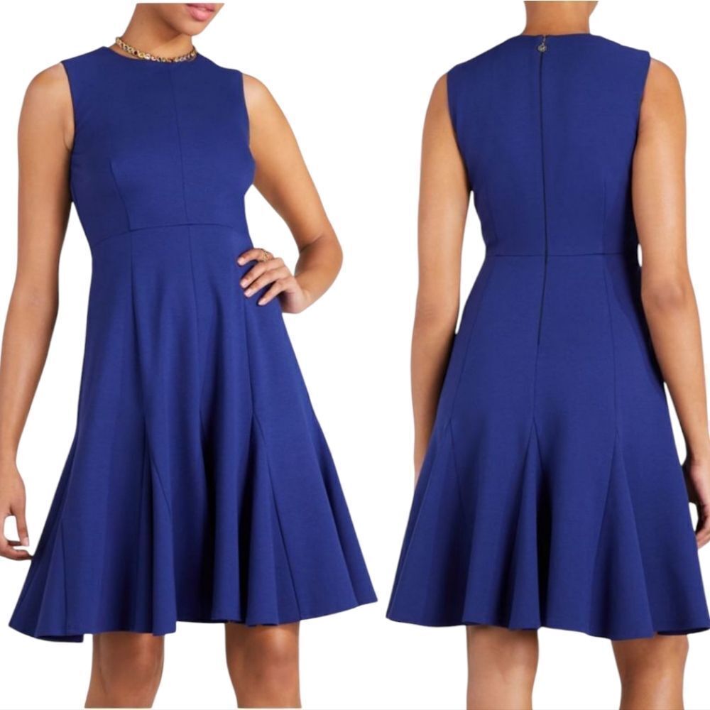 Kate Spade New York Sleeveless Ponte Drop Waist Office Siren Dress Sz 6 Navy - Picture 3 of 15